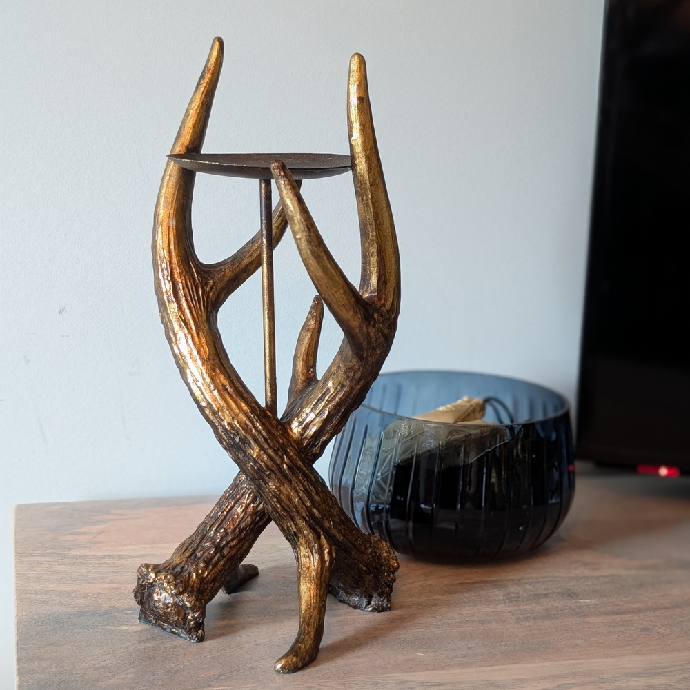 Pier One Gold Antler Candle Holder